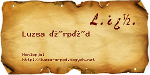 Luzsa Árpád névjegykártya